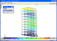 CYPECAD - Deformada de la estructura en 3D. Pulse para ampliar imagen